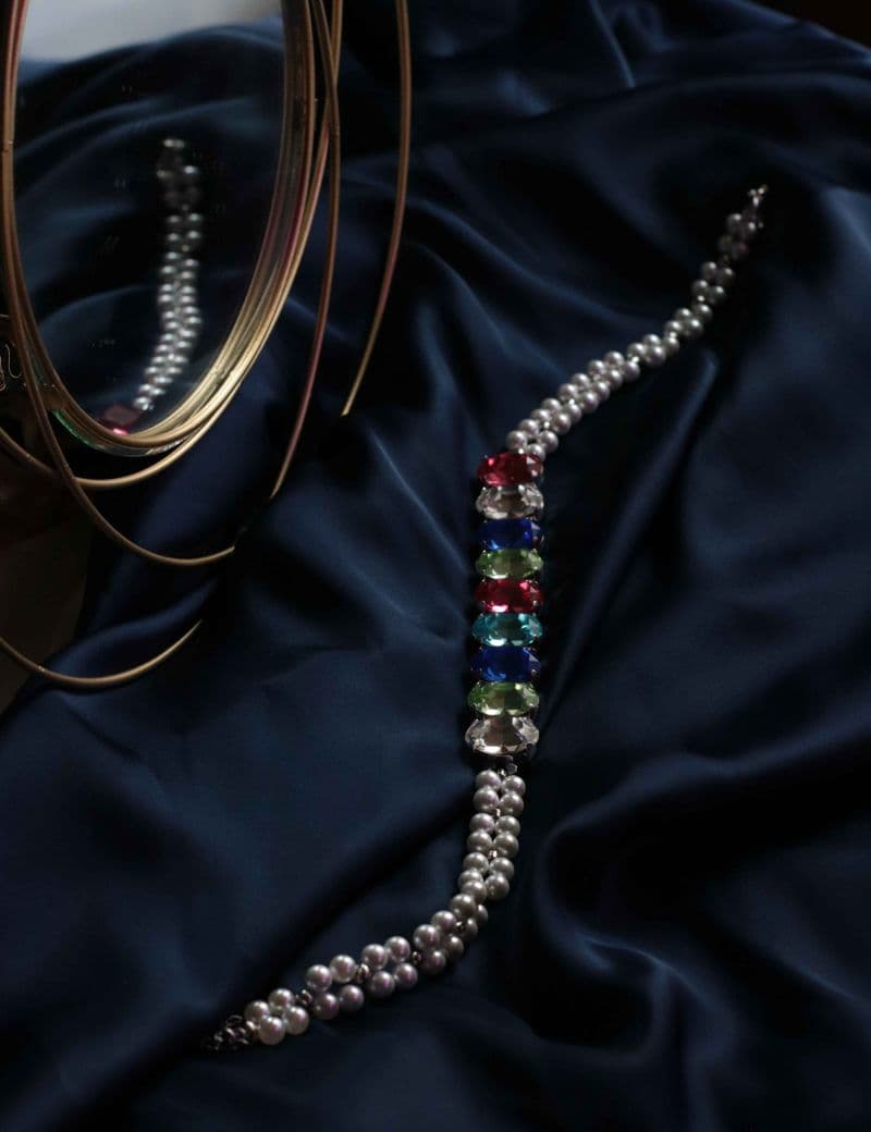 Чокеры ручной работы из Жемчуг Майорка, Стразы Swarovski